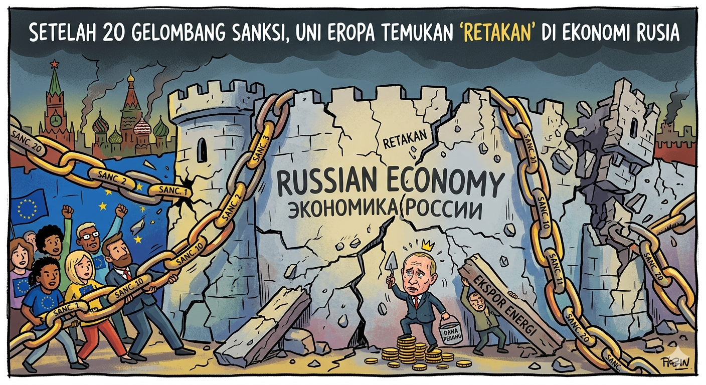 Setelah 20 Gelombang Sanksi, Uni Eropa Mulai Temukan ‘Retakan’ di Ekonomi Rusia